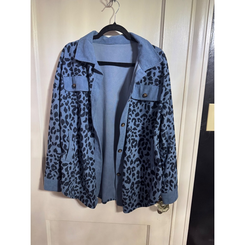 Corduroy Leopard Shacket‎